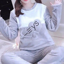 Load image into Gallery viewer, Trendy Pajama Women Thick Flannel Warm Female Winter Pajama Set Long Sleeve Full Trousers Two Piece Pajamas Cartoon Pajamas Women Pajamas Set Sleepwear Autumn Plus Size Top Long Pant Sleepwear Girls Pajamas