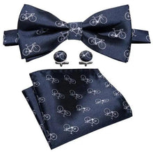 Load image into Gallery viewer, Trendy Patterned Silk Jacquard Plaid Bowtie With Pocket Square And Cufflinks Set For Men Unique Butterfly Party Wedding Casual Business Bowtie For Men