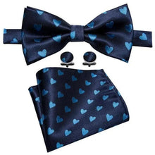 Load image into Gallery viewer, Trendy Patterned Silk Jacquard Plaid Bowtie With Pocket Square And Cufflinks Set For Men Unique Butterfly Party Wedding Casual Business Bowtie For Men