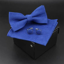 Load image into Gallery viewer, Trendy Tiny Dots Print Bowtie With Pocket Square And Cufflinks Set For Men Retro Butterfly Party Wedding Bowties Without Box Stylish Ties Gift