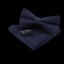 Load image into Gallery viewer, Trendy Tiny Dots Print Bowtie With Pocket Square And Cufflinks Set For Men Retro Butterfly Party Wedding Bowties Without Box Stylish Ties Gift