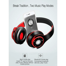Load image into Gallery viewer, Wireless Headset Bluetooth Earphones and Headphone Foldable Adjustment Bluetooth Wired Headphones TF Card MP3 FM Radios For Online Class Business Trip Travel Video Conference