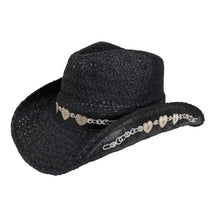 Load image into Gallery viewer, Peter Grimm Tres Corazon - Straw Cowgirl Hat