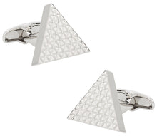 Load image into Gallery viewer, Triangle Cufflinks in Silvertone
