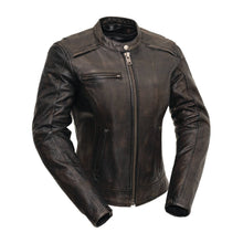 Load image into Gallery viewer, Trickster Womens Motorcycle Leather Jacket