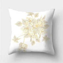 Load image into Gallery viewer, Tropical Leaf Flower Green Yellow Pillowcase Decorative Throw Pillow Case Cushion Cover Gold Stamping Leaves Polyester Cushion Cover Throw Pillow Decorative Cushions Home Decor Pillow Covers