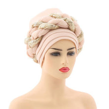 Load image into Gallery viewer, Turbans Pleated Soft Beanie Headwrap Lightweight African Hat Arab Wrap Elegant Muslim Turban Scarf Women Hijabs Hair Accessories Cap bonnet for Women