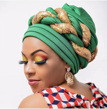 Load image into Gallery viewer, Turbans Pleated Soft Beanie Headwrap Lightweight African Hat Arab Wrap Elegant Muslim Turban Scarf Women Hijabs Hair Accessories Cap bonnet for Women