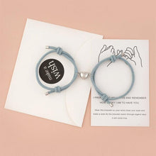 Load image into Gallery viewer, Two Halves Heart Magnetic Bracelet Steel Pendant Couple Bracelets For Friendship Bracelets Braid Rope Magnet Attraction Matching Bracelet Lover Gifts For Boyfriend And Girlfriend