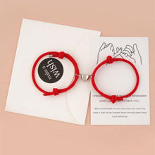 Load image into Gallery viewer, Two Halves Heart Magnetic Bracelet Steel Pendant Couple Bracelets For Friendship Bracelets Braid Rope Magnet Attraction Matching Bracelet Lover Gifts For Boyfriend And Girlfriend
