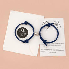 Load image into Gallery viewer, Two Halves Heart Magnetic Bracelet Steel Pendant Couple Bracelets For Friendship Bracelets Braid Rope Magnet Attraction Matching Bracelet Lover Gifts For Boyfriend And Girlfriend