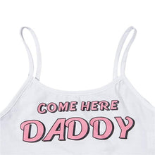 Load image into Gallery viewer, Two Piece Set Fashion COME HERE DADDY Letter Print Tank Top Sleeveless Summer Cropped Bikini Women's 2Pcs Come Here Yes Daddy Please Printed Bikini Swimsuit Bathing Suit Padded Bra Top Panty Set Swimwear