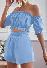 Load image into Gallery viewer, Two Pieces Of Short Sleeve Shorts For Women