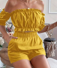 Load image into Gallery viewer, Two Pieces Of Short Sleeve Shorts For Women