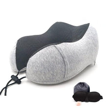 Load image into Gallery viewer, U-Shape Travel Pillow Pure Memory Foam Neck Pillow for Airplane Office Nap Cervical Pillows Flight Sleeping Head Neck Support Memory Cotton Neck Pillow Cervical Vertebra Travel Portable Noon Break Aircraft Neck Pillow For Traveling