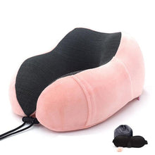 Load image into Gallery viewer, U-Shape Travel Pillow Pure Memory Foam Neck Pillow for Airplane Office Nap Cervical Pillows Flight Sleeping Head Neck Support Memory Cotton Neck Pillow Cervical Vertebra Travel Portable Noon Break Aircraft Neck Pillow For Traveling