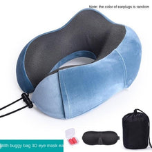 Load image into Gallery viewer, U Shaped Memory Foam Neck Pillows Soft Travel Pillow Massage Neck Pillow Sleeping Airplane Pillow Cervical Healthcare Bedding Outdoor Neck Support Pillow Headrest Travel Folding Slow Rebound Journey Trip Cushion Memory Foam Travel Pillow Neck Pillow