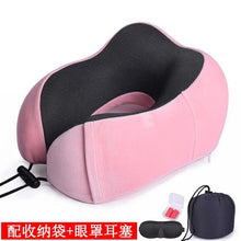 Load image into Gallery viewer, U Shaped Memory Foam Neck Pillows Soft Travel Pillow Massage Neck Pillow Sleeping Airplane Pillow Cervical Healthcare Bedding Outdoor Neck Support Pillow Headrest Travel Folding Slow Rebound Journey Trip Cushion Memory Foam Travel Pillow Neck Pillow