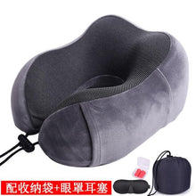 Load image into Gallery viewer, U Shaped Memory Foam Neck Pillows Soft Travel Pillow Massage Neck Pillow Sleeping Airplane Pillow Cervical Healthcare Bedding Outdoor Neck Support Pillow Headrest Travel Folding Slow Rebound Journey Trip Cushion Memory Foam Travel Pillow Neck Pillow
