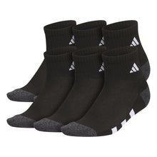 Load image into Gallery viewer, adidas Athletic Cushioned Quarter Socks (6-Pair) for Kids, Boys and Girls, Above The Ankle Fit, Durable Fabric Medium Black/Onix Grey/White - # BOAA11810006