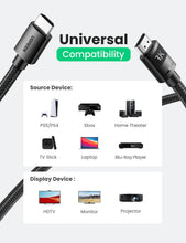 Load image into Gallery viewer, HDMI 2.1 Cable Ultra High Speed 8K60Hz 4K120Hz HDMI Splitter Cable 48Gbps Ultra High Speed 4K 120Hz Braided HDMI Cable Dynamic HDR Vision HDR 10 Compatible With UHD TV Laptop