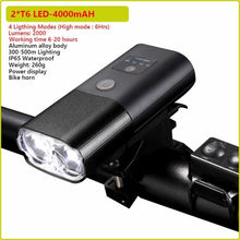 Load image into Gallery viewer, Ultra Bright Bicycle Light USB Rechargeable LED Bike Headlight Waterproof Bike Flashlight USB Rechargeable Bike Lights Front And Back 8 LED Bicycle Lights Front 5 Light Modes 15-30 Hours Working Time