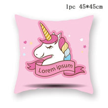 Load image into Gallery viewer, Unicorn Cushion Cover Decor Sofa Cushion Case Bed Pillow Cover Home Party Decoration Unicorn Birthday Decor Pillow Covers Cute Girls Pillow Beautiful Pink Girl Pillow Case