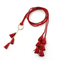 Load image into Gallery viewer, Unique Classic PU Leather Tie Strap Waist Belt For Women Modern Rope Style Design Ladies Waistbands