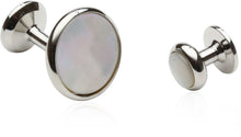 Load image into Gallery viewer, Men's Cufflinks and Studs with Mother of Pearl & Silver