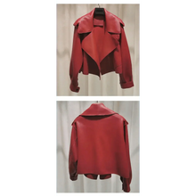 Load image into Gallery viewer, Unique Design Faux Leather Jacket Women Loose Soft Vintage Motorcycle Biker Coat Short Pu Leather Coat Female Punk Autumn Streetwear Outwear