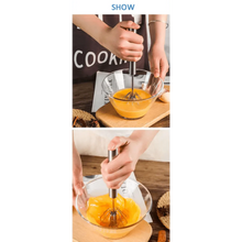 Load image into Gallery viewer, Unique Design Semi-automatic Egg Beater 304 Stainless Steel Egg Whisk Manual Hand Mixer Self Turning Egg Stirrer Kitchen Accessories Egg Tools