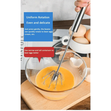 Load image into Gallery viewer, Unique Design Semi-automatic Egg Beater 304 Stainless Steel Egg Whisk Manual Hand Mixer Self Turning Egg Stirrer Kitchen Accessories Egg Tools