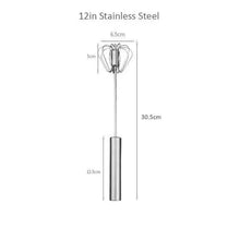 Load image into Gallery viewer, Unique Design Semi-automatic Egg Beater 304 Stainless Steel Egg Whisk Manual Hand Mixer Self Turning Egg Stirrer Kitchen Accessories Egg Tools