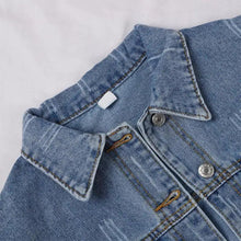 Load image into Gallery viewer, Unique Design Women's Denim Cropped Jacket Female Pockets Hole Short Jean Jackets Ladies Fashionable Button Casual Solid Coats