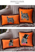 Load image into Gallery viewer, Unique Designed European American Luxury Printed Polyester Cushion Cover Horse printed Lumbar Cover Tassel Edge Modern Throw Pillow Covers Square Decorative Set Cushion Covers For Home Bed Couch Sofa Bench