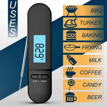 Load image into Gallery viewer, Unique Food Kitchen Digital Meat Thermometer BBQ Instant Read Food Thermometer Waterproof With Backlight And Magnet For Kitchen Cooking Grilling BBQ Backing Liquids Oil Waterproof Kitchen Thermometer For Cooking Tools