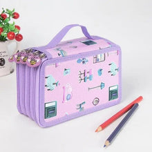 Load image into Gallery viewer, Unique Purple Cute Big 36/48/72 Holes Stationery Students Pencil Case High Quality Large Capacity Pencil Box