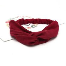 Load image into Gallery viewer, Unique Style Women's Soft Solid Print Headbands Vintage Cross Knot Elastic Hairbands Bandanas Girls Hair Bands Hair Accessories