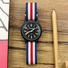 Load image into Gallery viewer, Unisex Fashion Nylon Fabric Kids Children Watch Sport Thin Students Canvas Quartz Dress Wristwatch Military Time Watch Field Outdoor Sport Mens Wristwatch With Slip-Thru Nylon Band