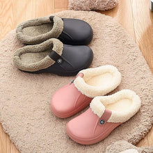 Load image into Gallery viewer, Unisex Home Shoes Winter Clogs Indoor Plush Warm Slippers Sandals For Women New Fashion Footwear Soft Slides Cozy Indoor Outdoor Knit Slipper Clog With Plush Warm Fur Lining Slippers For Women