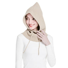 Load image into Gallery viewer, Unisex Knit Scarf Hood Hat Winter Women Cashmere Beanie Bonnet Lady Wool Neck Protect Balaclava Skellies Men Hooded Fashion Balaclava Shawl Women Winter Hat Soft Knitted Hooded Neck Collar Cap Beanie Hat Warm Scarf Unisex Bonnet Hooded Sc
