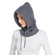 Load image into Gallery viewer, Unisex Knit Scarf Hood Hat Winter Women Cashmere Beanie Bonnet Lady Wool Neck Protect Balaclava Skellies Men Hooded Fashion Balaclava Shawl Women Winter Hat Soft Knitted Hooded Neck Collar Cap Beanie Hat Warm Scarf Unisex Bonnet Hooded Sc
