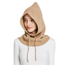 Load image into Gallery viewer, Unisex Knit Scarf Hood Hat Winter Women Cashmere Beanie Bonnet Lady Wool Neck Protect Balaclava Skellies Men Hooded Fashion Balaclava Shawl Women Winter Hat Soft Knitted Hooded Neck Collar Cap Beanie Hat Warm Scarf Unisex Bonnet Hooded Sc