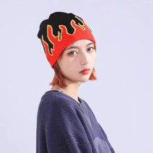 Load image into Gallery viewer, Unisex Modern Fire Design Soft Warm Beanies Comfortable Winter One Size Caps For Men And Women