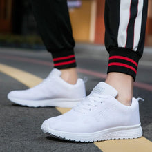 Load image into Gallery viewer, Unisex White Sneakers Mesh Sports Trainers Running Summer Mens Flat Casual Sport Shoes Casual Sports Tennis Road Sneakers Comfortable Modern Design
