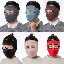 Load image into Gallery viewer, Unisex Winter Warm Mask Face Shield Cycling Caps for Outdoor Fishing Breathable Mask with HD Anti-fog Goggles Fleece Warm Scarf Sport Bandana Scarf Fishing Cycling Hiking Face Cover Neck Balaclava Neck Gaiter Warmer Face Mask