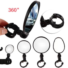Load image into Gallery viewer, Universal Bike Bicycle Cycling Mirror Handlebar Wide Angle Rear View Rearview Bike Accessories Bike Helmet Mirror Bike mirror, 2pcs bike rear view mirrors With Wide Angle Convex Mirror Adjustable Rotatable Handlebar For Mountain Bike Off-Road Bike