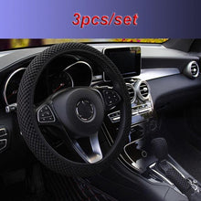 Load image into Gallery viewer, Universal Ice Silk Steering Wheel Cover Wear-resistant Anti-slip Car Accessories Microfiber Breathable Ice Silk Steering Wheel Cover Gear Handbrake Breathable Anti-Slip Warm Steering Wheel Cover Winter Cool Summer Cover Interior