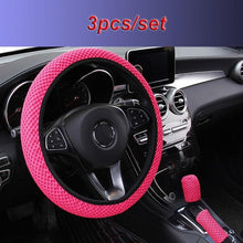Load image into Gallery viewer, Universal Ice Silk Steering Wheel Cover Wear-resistant Anti-slip Car Accessories Microfiber Breathable Ice Silk Steering Wheel Cover Gear Handbrake Breathable Anti-Slip Warm Steering Wheel Cover Winter Cool Summer Cover Interior