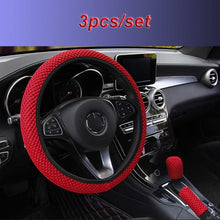 Load image into Gallery viewer, Universal Ice Silk Steering Wheel Cover Wear-resistant Anti-slip Car Accessories Microfiber Breathable Ice Silk Steering Wheel Cover Gear Handbrake Breathable Anti-Slip Warm Steering Wheel Cover Winter Cool Summer Cover Interior